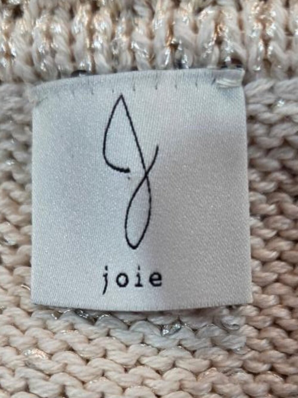 J. Crew Sequin Polo Sweater Cream Collared Knit V-neck (Joie Neck Tag Error) - Picture 5 of 6